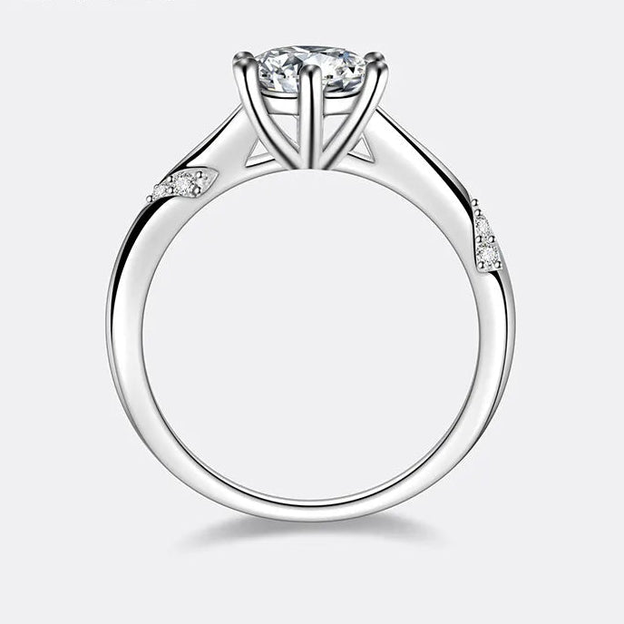 PERFANY 1-3CT Moissanite Ring for Women S925 Pure Silver Six Claw Laboratory Cultivated Diamond Engagement Ring Wedding Jewelry