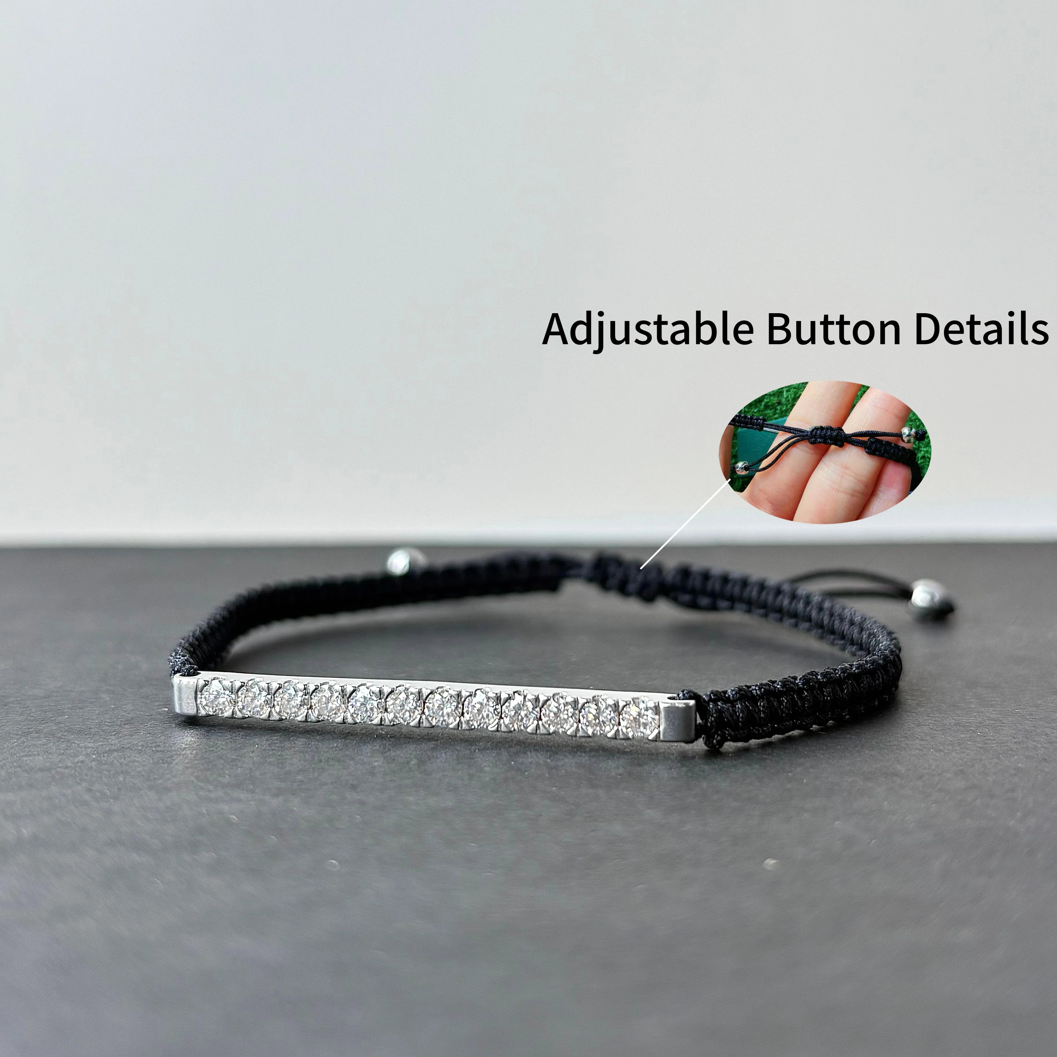 Exquisite Moissanite Braided Rope Bracelet in 925 Sterling Silver