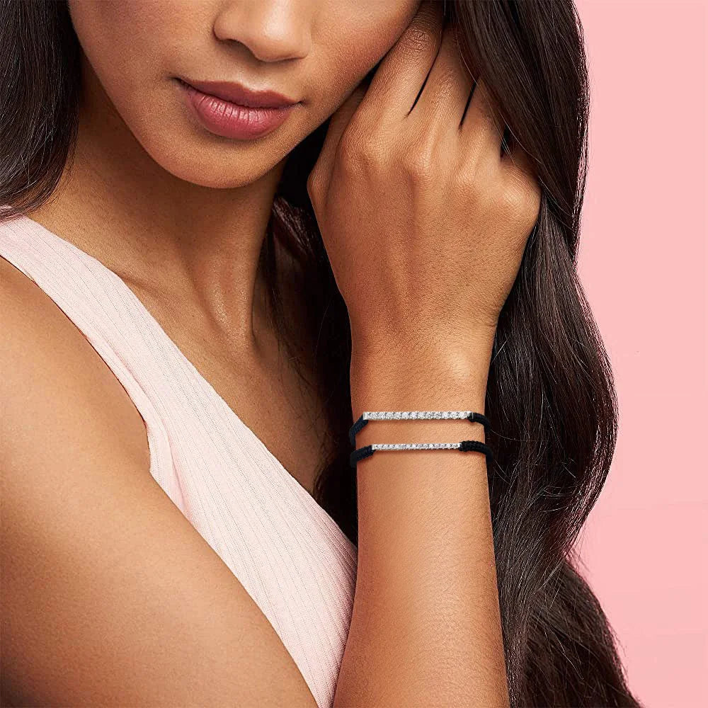 Exquisite Moissanite Braided Rope Bracelet in 925 Sterling Silver